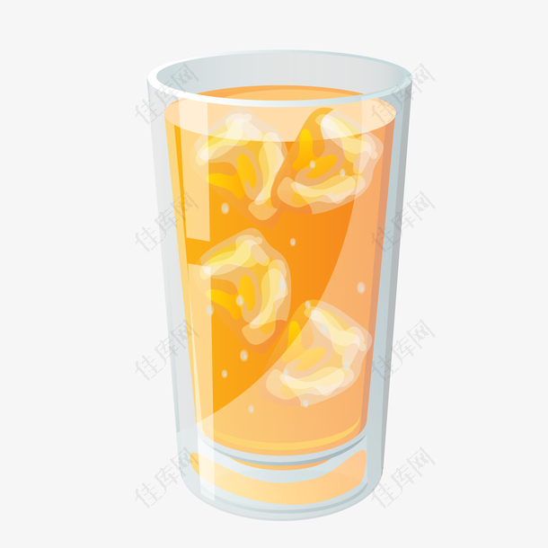 灰色圆弧橙汁饮料元素
