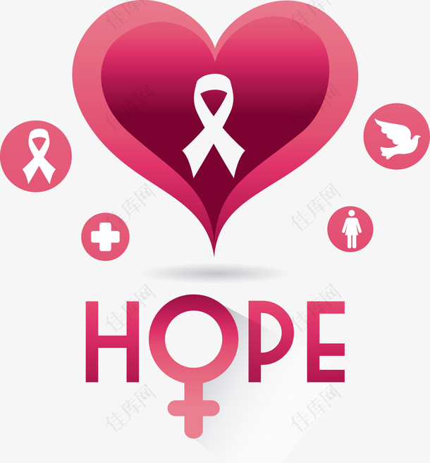 矢量抗乳腺癌标志