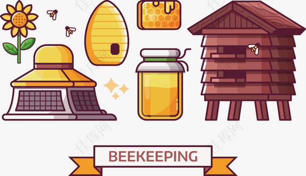 蜂蜜和蜂房矢量图