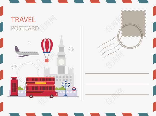 伦敦旅游纪念明信片