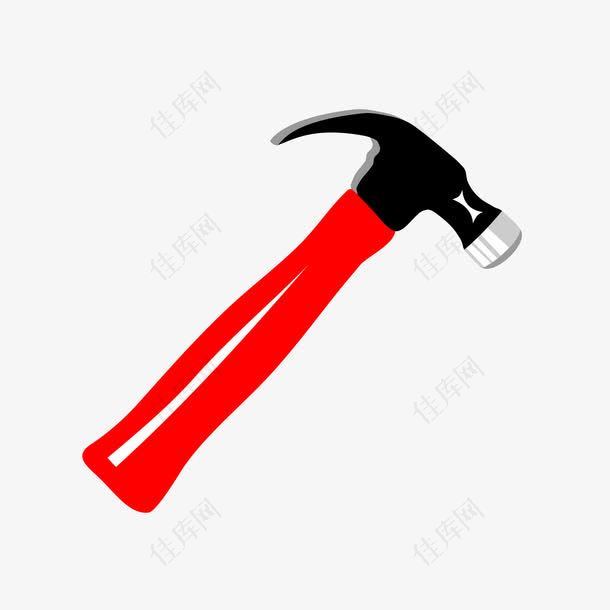 卡通红色的锤子工具