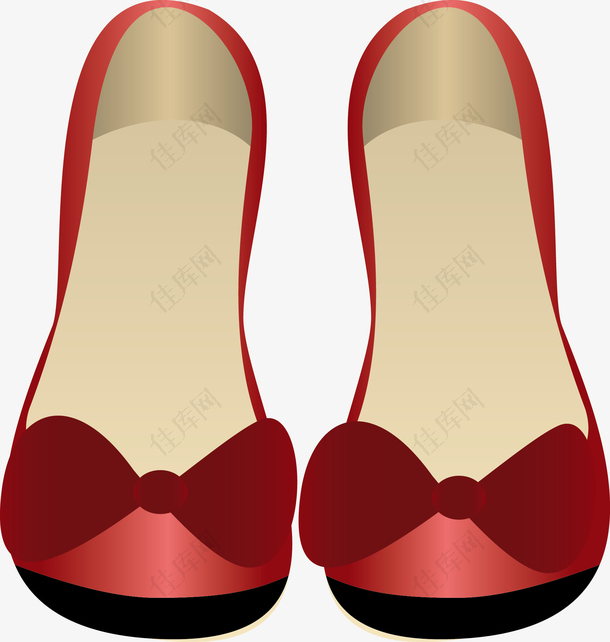红色卡通鞋子素材图