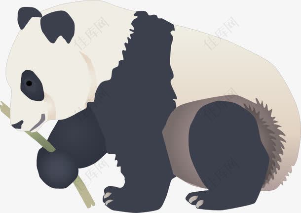 手绘可爱熊猫竹子图案