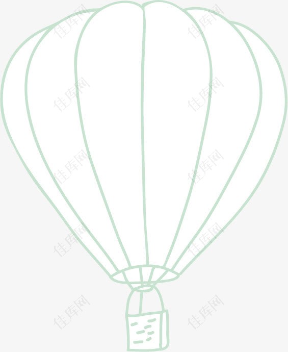 矢量线描热气球