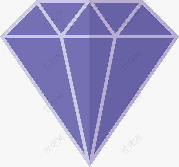矢量手绘紫色钻石图形