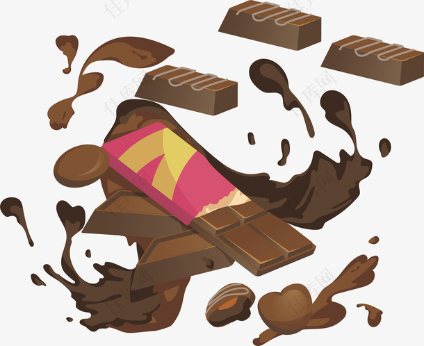 创意巧克力块矢量素材