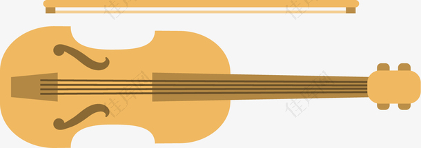 矢量图棕色的小提琴