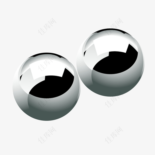 黑白质感立体金属圆球