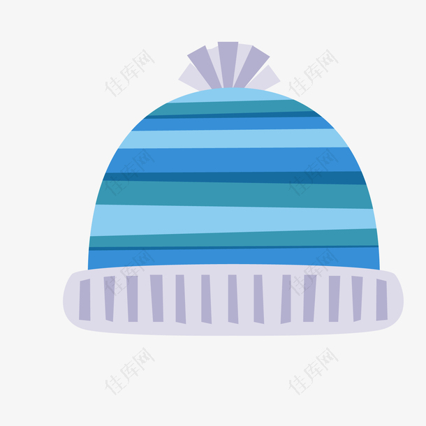蓝灰色卡通冬季帽子