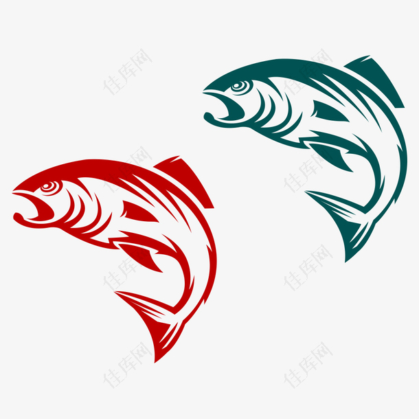 绿色和红色海鱼