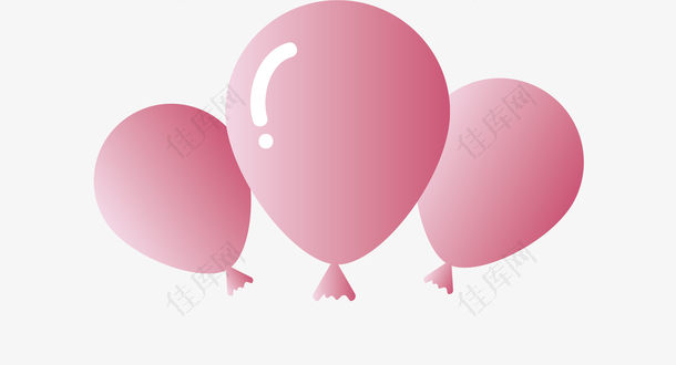 矢量图浪漫粉色气球