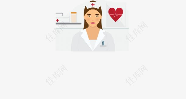 矢量保健护士急救标志