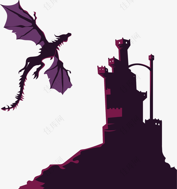 紫色童话城堡恶龙