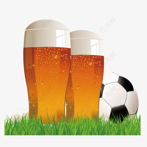 矢量啤酒和足球