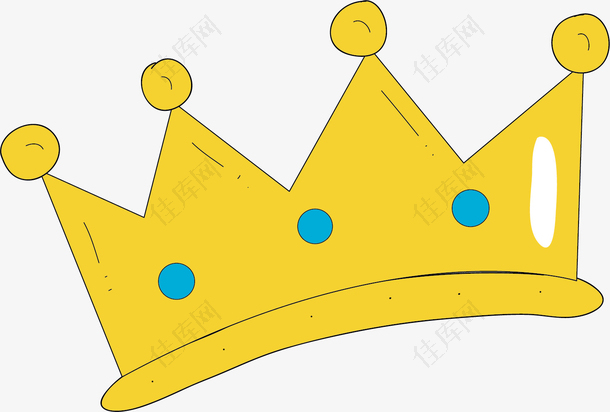 矢量图水彩黄色皇冠