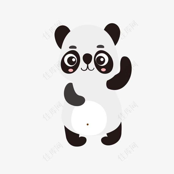 黑白熊猫免抠素材