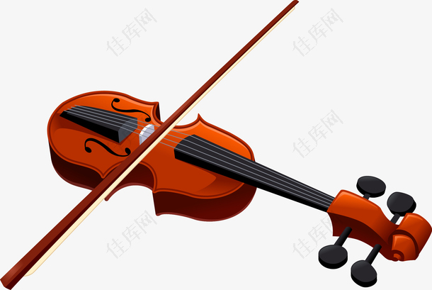 矢量手绘小提琴