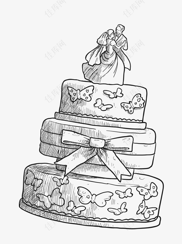 矢量蛋糕婚礼
