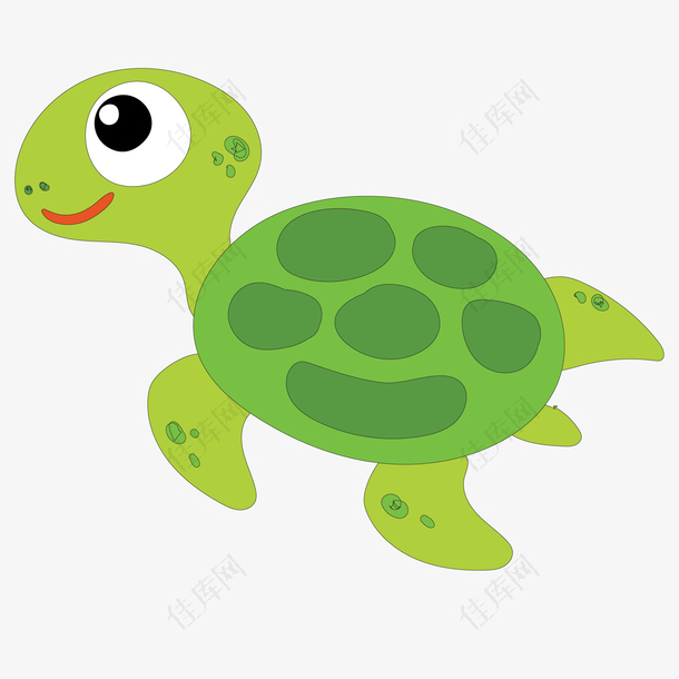 绿色的卡通海龟设计