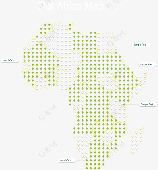 绿色波点非洲地图