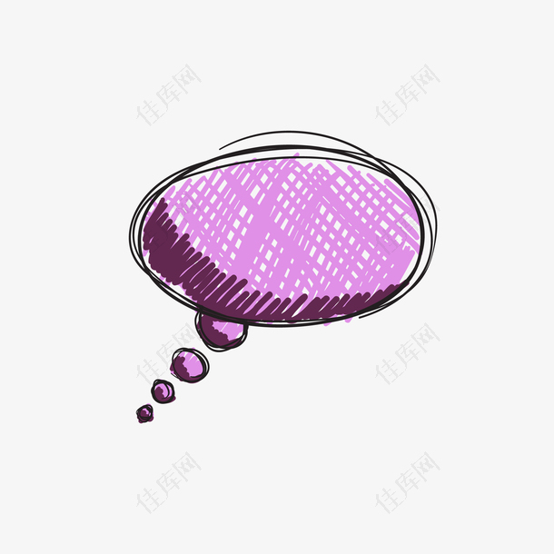 紫色的漫画想法对话框免抠素材