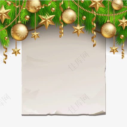 圣诞节纸张边框装饰矢量图