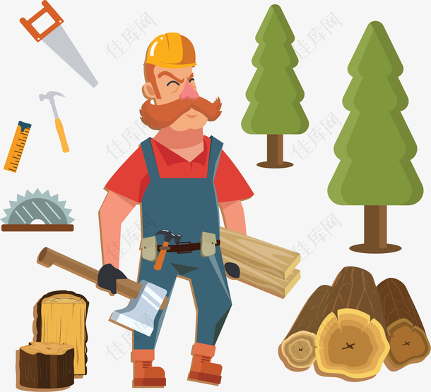 勤劳吃苦的伐木工