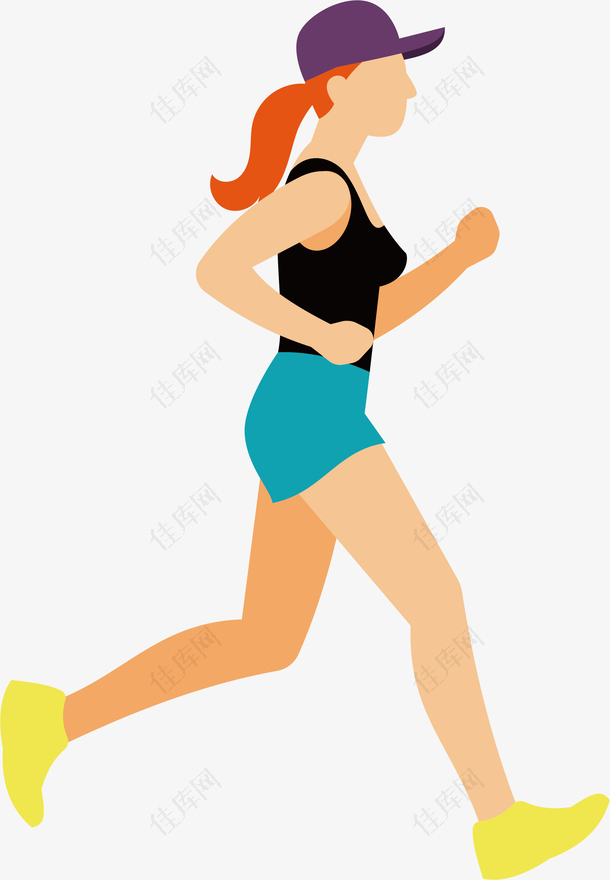 矢量跑步女人