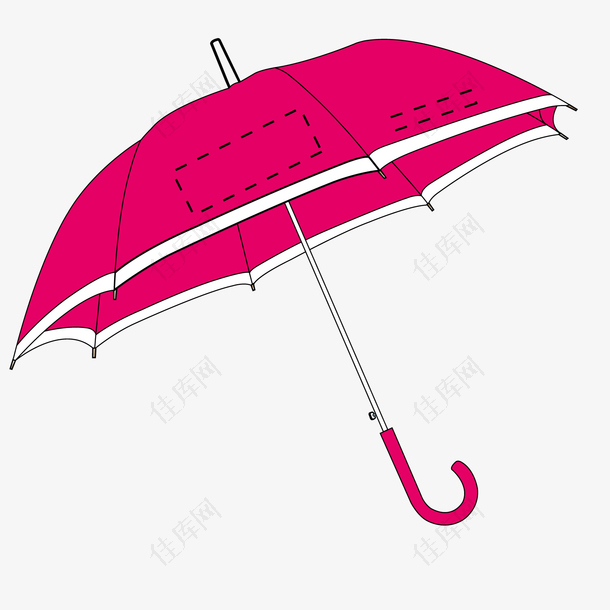 矢量粉色卡通雨伞