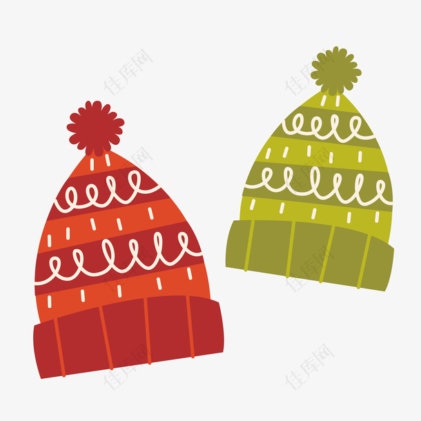 矢量图冬日的帽子设计