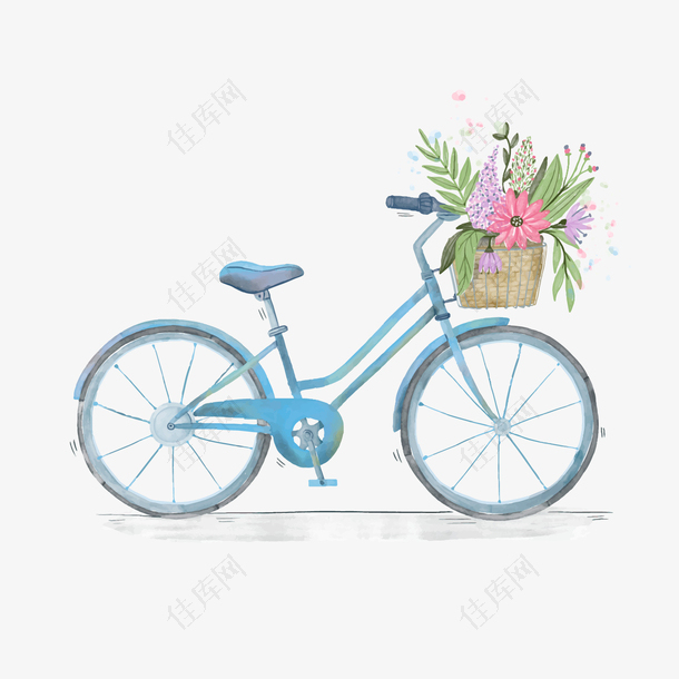 彩绘蓝色自行车设计