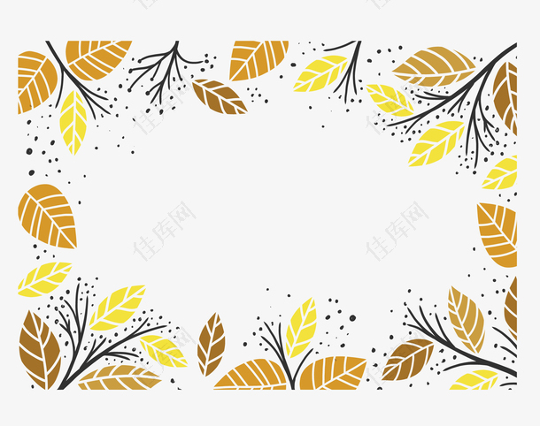 黄色秋天落叶边框