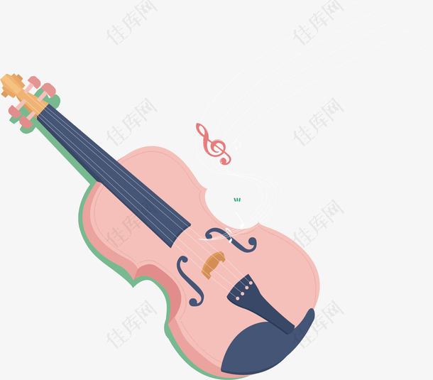 矢量粉色小提琴