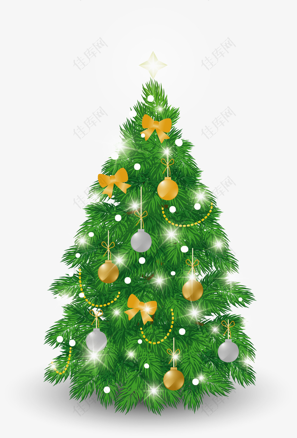 精美发光圣诞节圣诞树