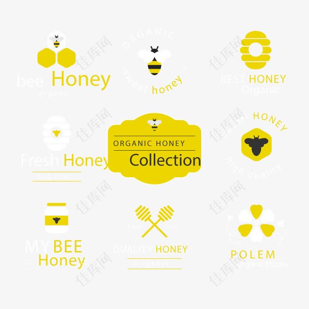 矢量蜂蜜标签