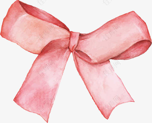 粉红水彩手绘蝴蝶结