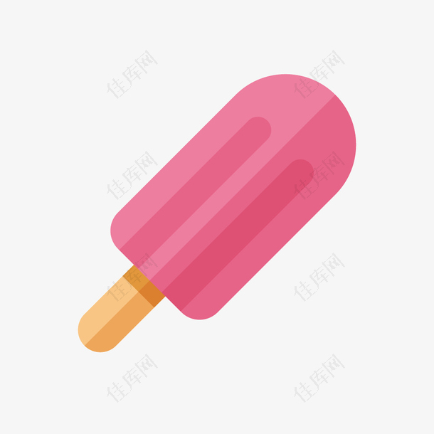 夏日粉色冰棒矢量图