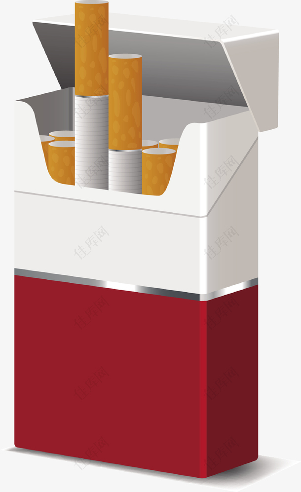 一个矢量香烟与烟盒