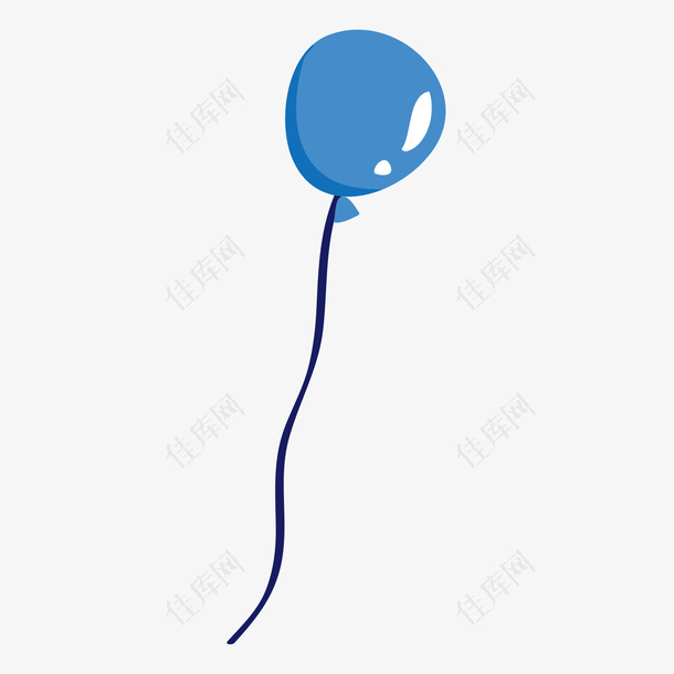 儿童节蓝色氢气球免抠