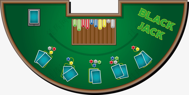 绿色桌子与游戏纸牌