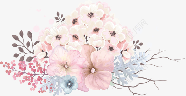 鲜花中国风式构图