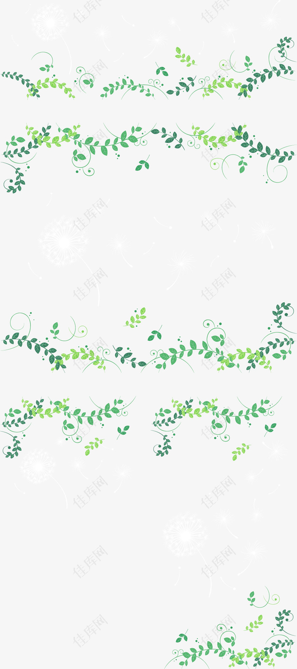 绿色树叶矢量背景装饰花纹素材