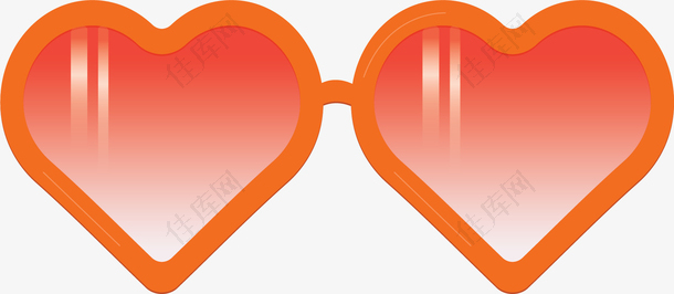 橘红色爱心的墨镜