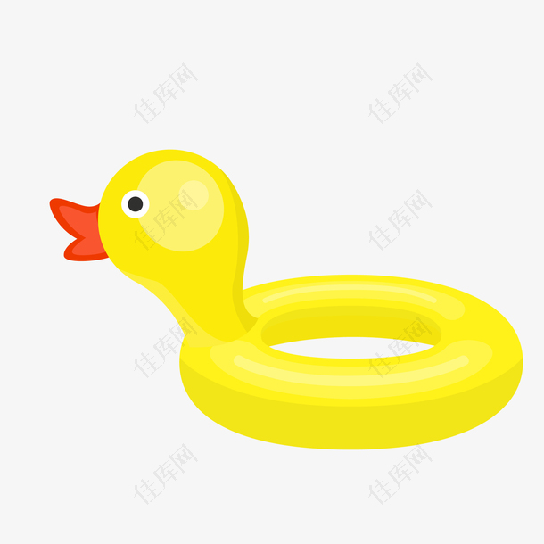 矢量黄色创意鸭子游泳圈