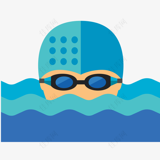 游泳运动员矢量插画