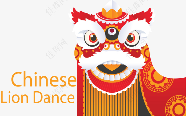 中国风红色舞狮海报