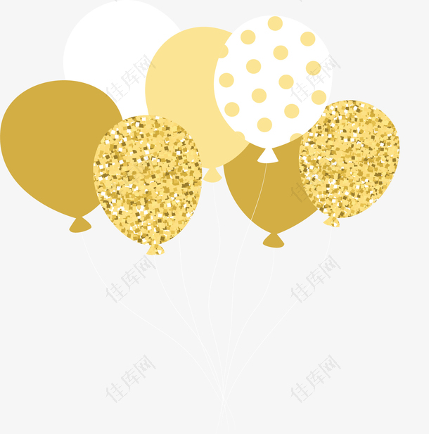金色花纹节日气球