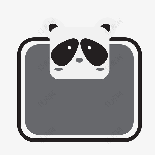 熊猫头像边框装饰素材