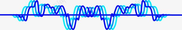 蓝色声波均衡器波纹矢量图下载