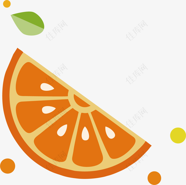矢量图一瓣新鲜橙子